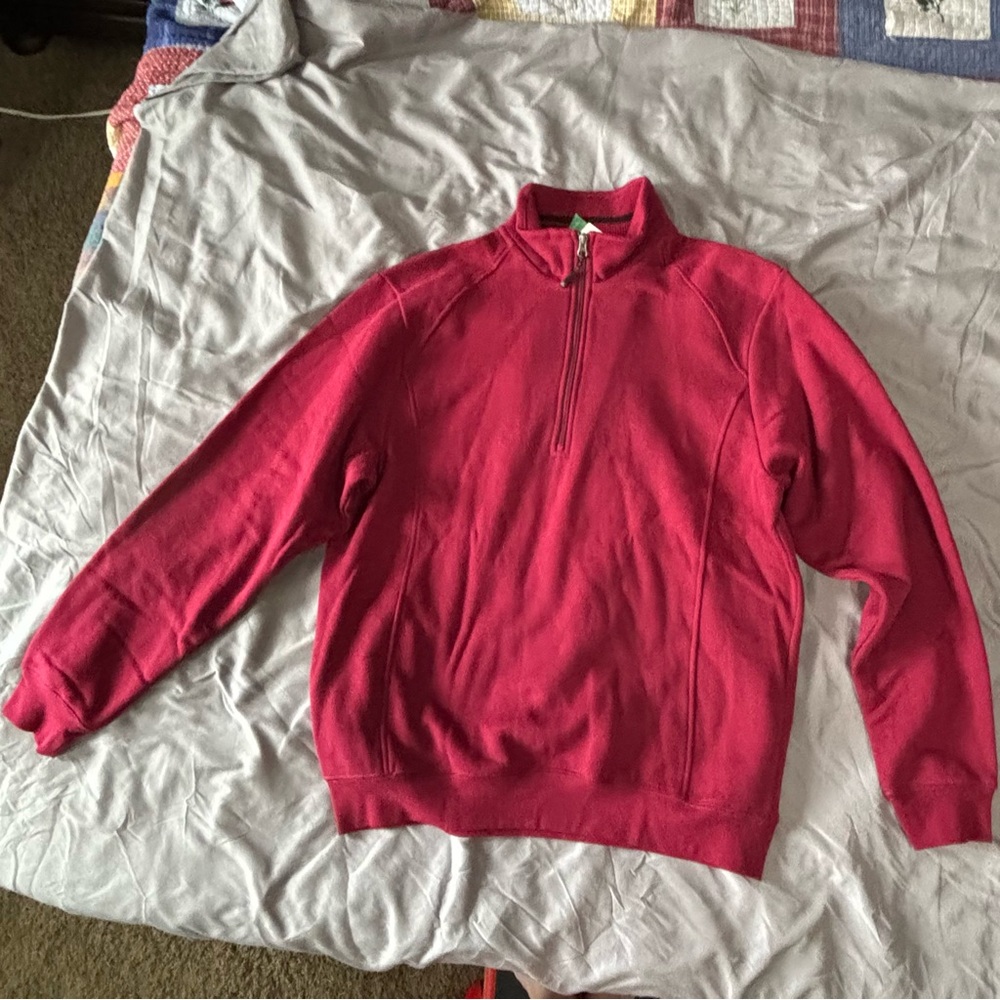 Cutter & Buck Men’s Fleece 1/4 Zip Pullover NWT Size Medium Red Cranberry NEW